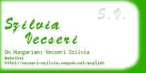 szilvia vecseri business card